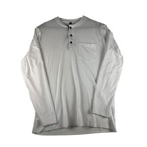 Lexiart Mens Fashion Henley Shirts Long Sleeve Button  Shirt with Pocket Size M